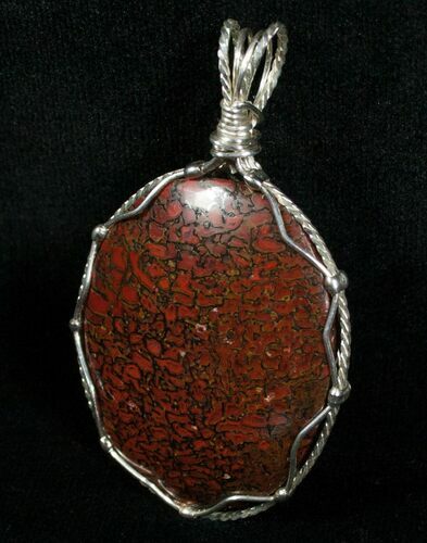 Red Agatized Dinosaur Bone Pendant #5972